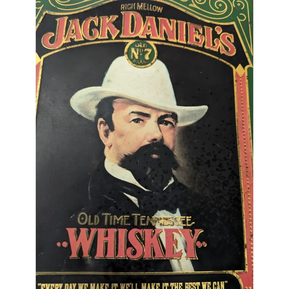Vtg Jack Daniel's Old Time - Hand Made Tennessee Whiskey Tin Container